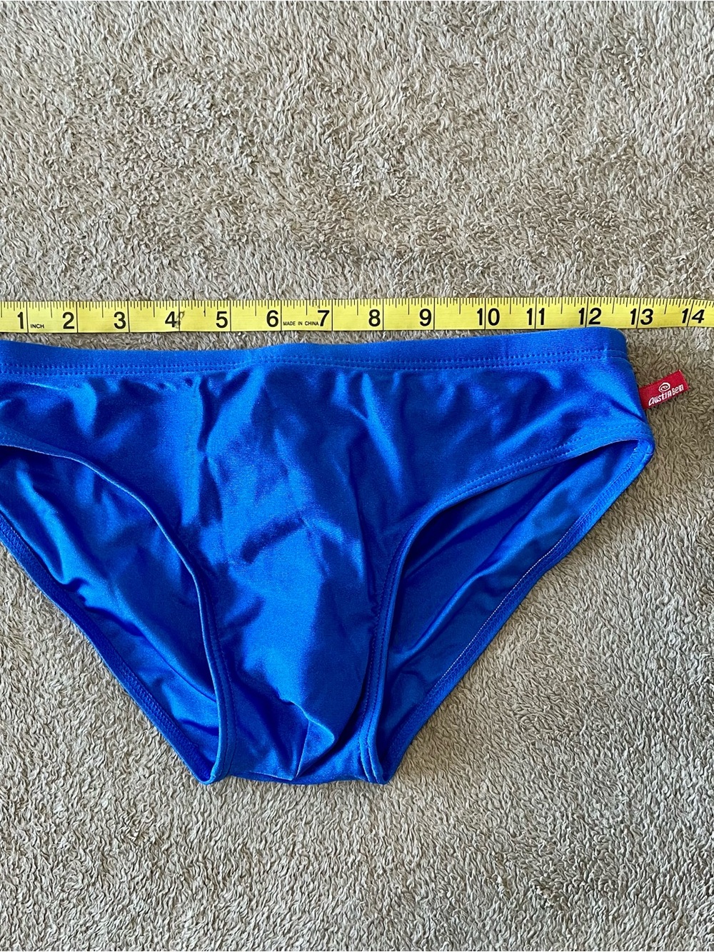 Classic Men's Swim Briefs in Bright Blue - Picture 4 of 5